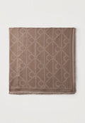 Calvin Klein EMBLEM CONTRAST SQUARE SCARF UNISEX - Foulard - desert taupe