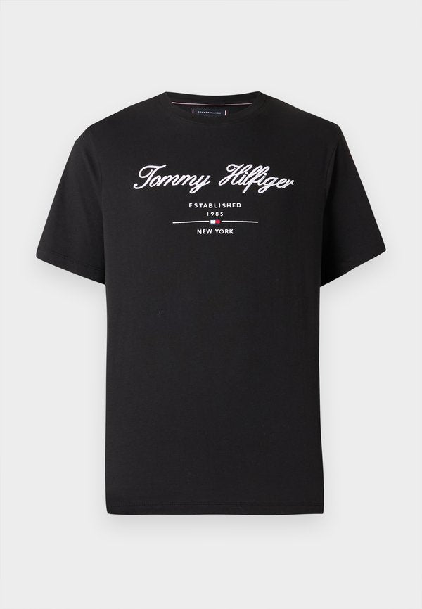 Tommy Hilfiger SCRIPT LOGO TEE - BRAND LOVE - Print T-shirt - black