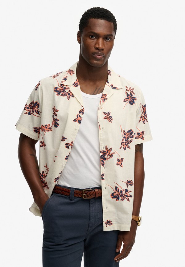 Superdry & Co CABANA POOLSIDE SHORT SLEEVE - Shirt - lotus flower off white