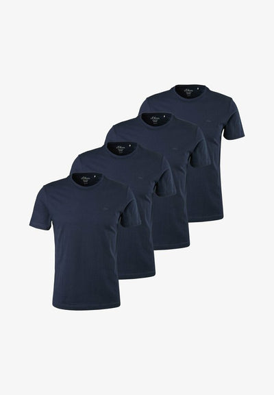 s.Oliver 4ER PACK - Basic T-shirt - dunkelblau
