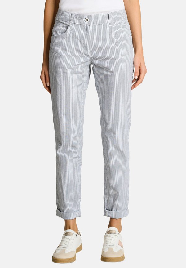 TOM TAILOR TTTAPERED RELAXED - Chinos - white navy irregular stripe