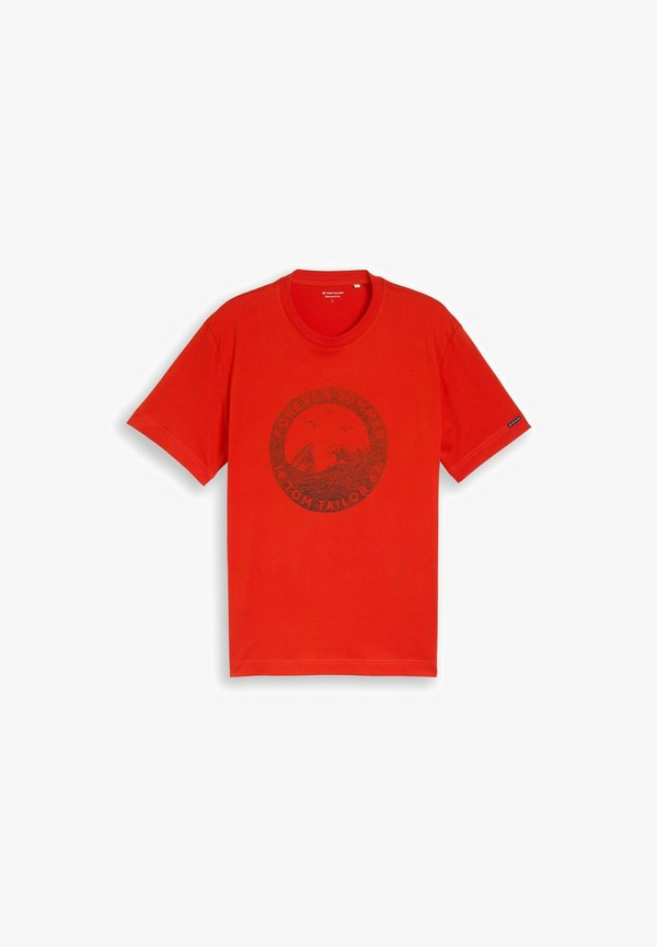 TOM TAILOR TOM TAILOR T-SHIRT T-SHIRT MIT PRINT - Print T-shirt - orange red