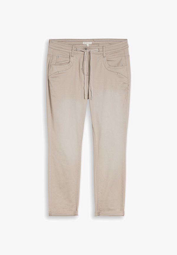TOM TAILOR TTTAPERED RELAXED - Trousers - soft taupe grey