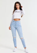 SIKSILK DISTRESSED MOM FIT