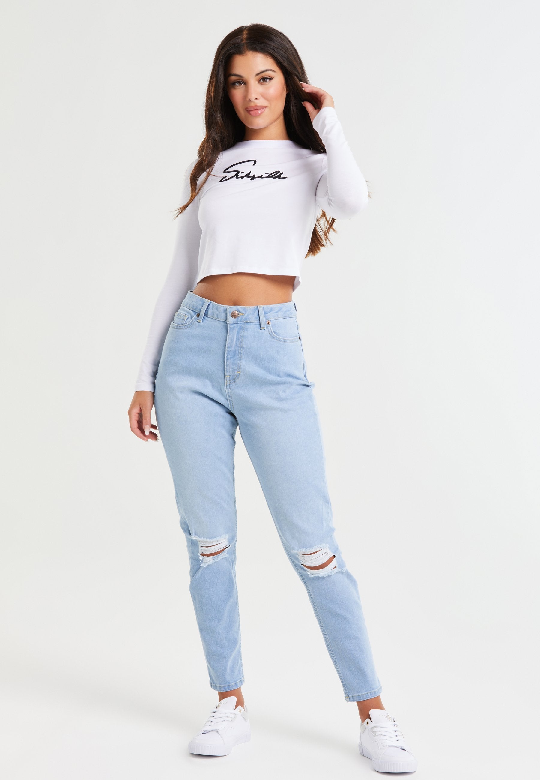 SIKSILK DISTRESSED MOM FIT