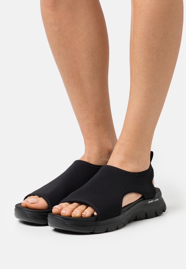 Skechers FLEX APPEAL 4.0 - Wedge sandals - black