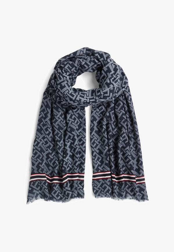 Tommy Hilfiger TH MONOGRAM LIGHTWEIGHT SCARF - Scarf - space blue