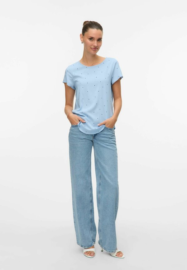 Vero Moda 2ER-SET  RUNDHALS MIT KURZEN ÄRMELN - Print T-shirt - blau