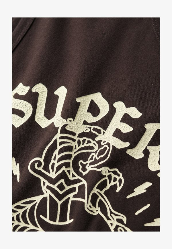 Superdry & Co TATTOO GRAPHIC - Top - bison black