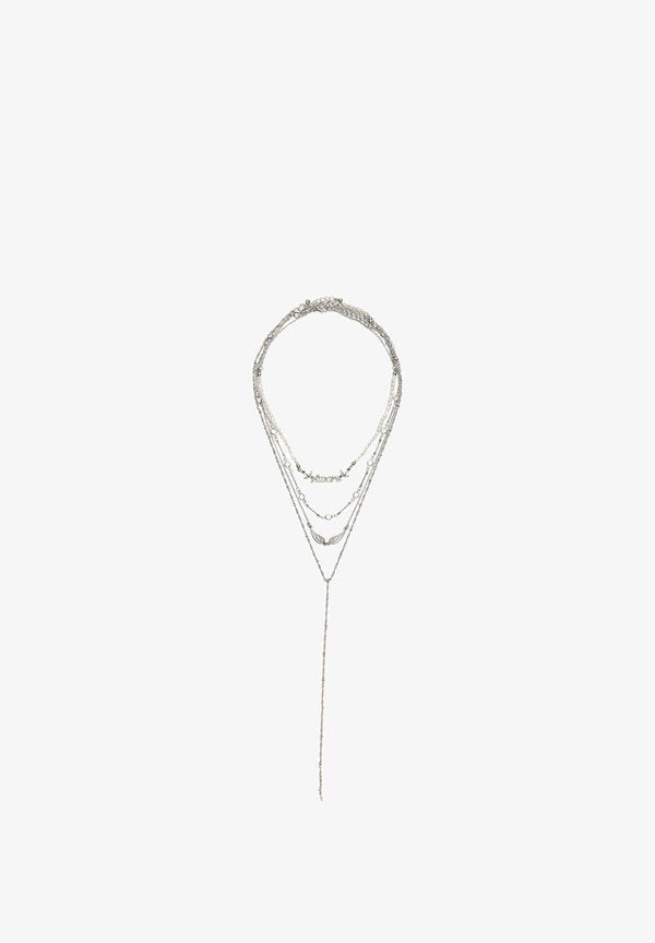 Bershka WING - NECKLACE PACK SET - Necklace - silver-coloured