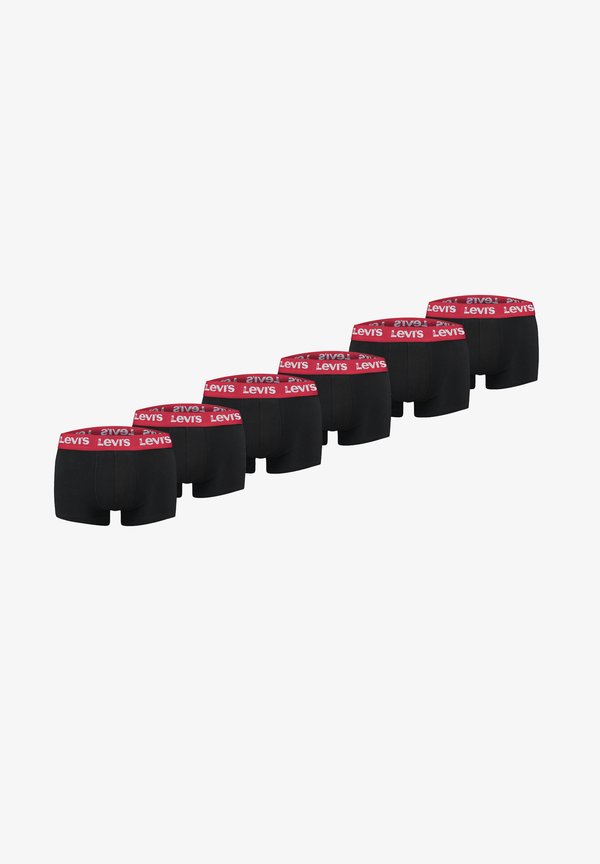 Levi's® LEVI’S HERREN RETROPANTS REPEAT LOGO TRUNK BOXERSHORTS 6-ER PACK  - Trunks - black red