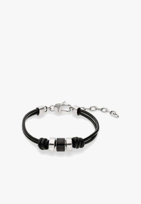 s.Oliver ESSENTIAL LEATHER - Bracelet - silber