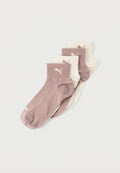 Puma WOMEN QUARTER 4 PACK - Sneaker socks - pristine/sandstone