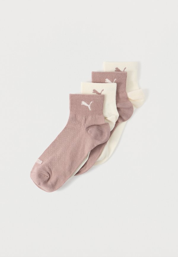 Puma WOMEN QUARTER 4 PACK - Sneaker socks - pristine/sandstone