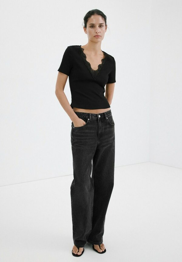 Mango ADULT - Print T-shirt - black