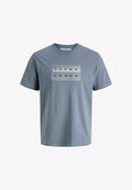 Jack & Jones JCOFUSION BOX PRINT TEE SS CN SN - Print T-shirt - blue mirage