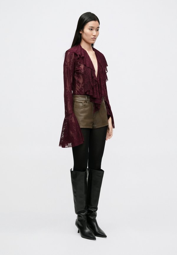 Norma Kamali LONG SLEEVE RUFFLE