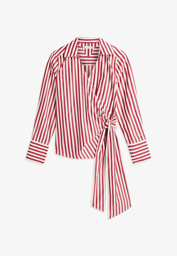 Tommy Hilfiger WRAP KNOT  - Blouse - wide banker stp ecru liberty