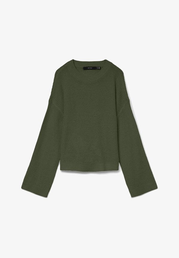 Vero Moda VMSALLY O NECK PULLOVER - Jumper - grape leaf