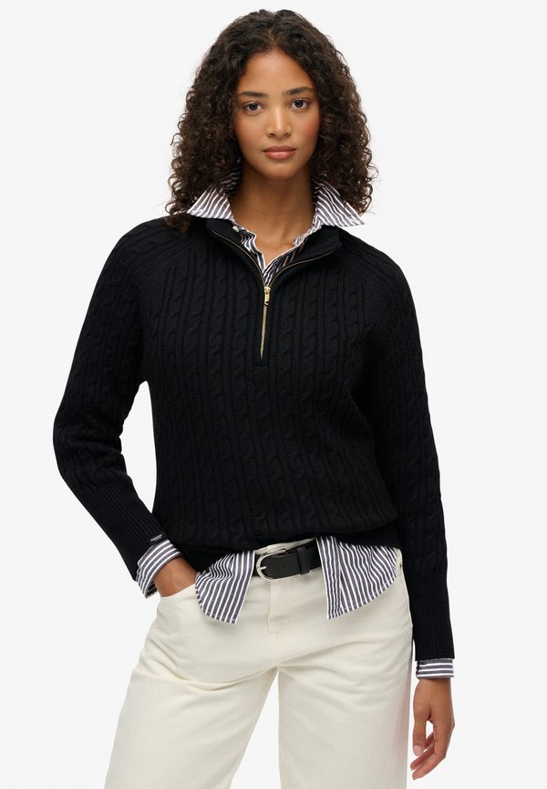 Superdry & Co BRUSHED CABLE - Jumper - black