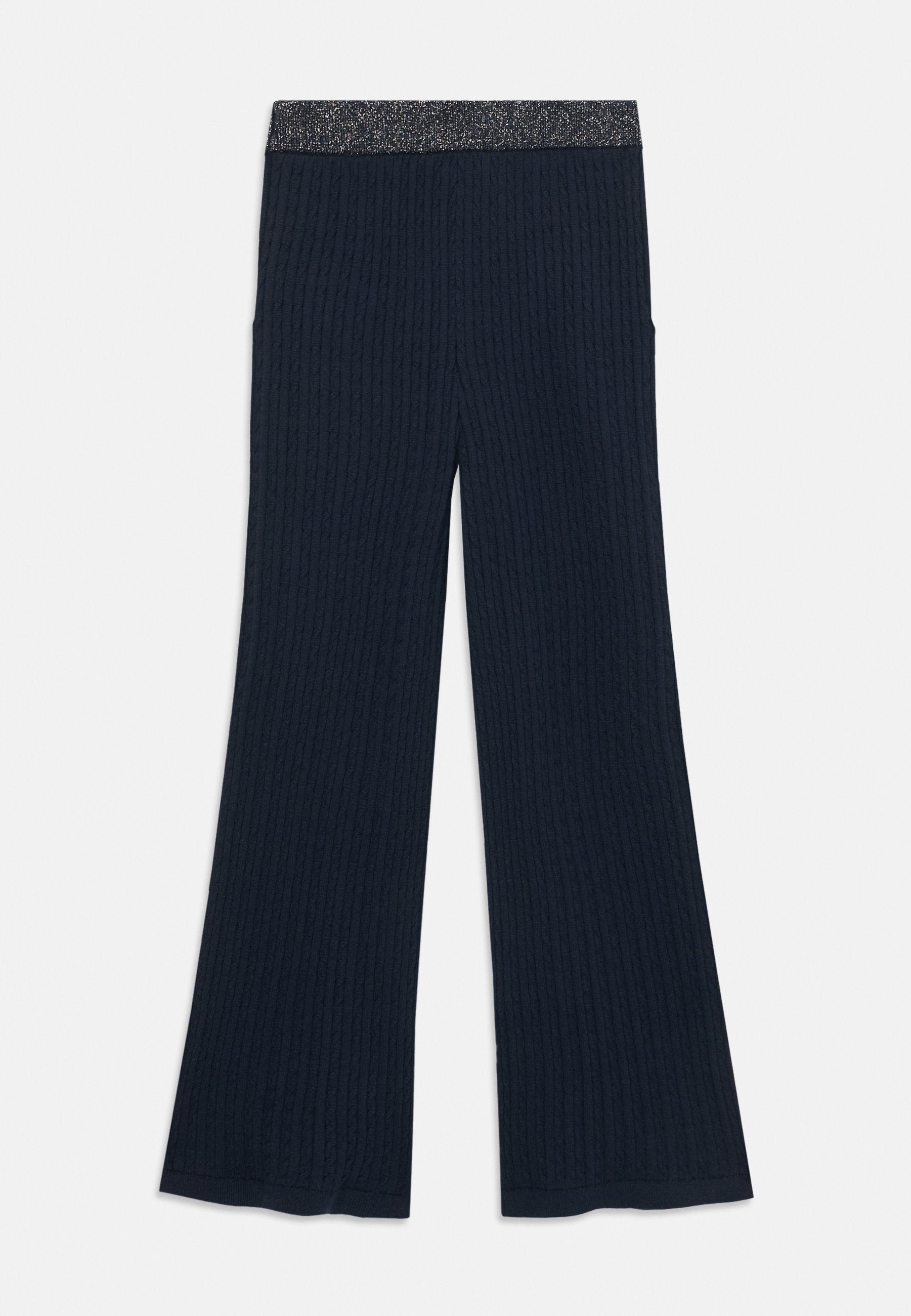 GLITTER CABLE KNIT WIDE LEG TROUSERS Media 2