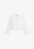 Tommy Hilfiger BUTTON COLLARLESS  - Denim jacket - optic white