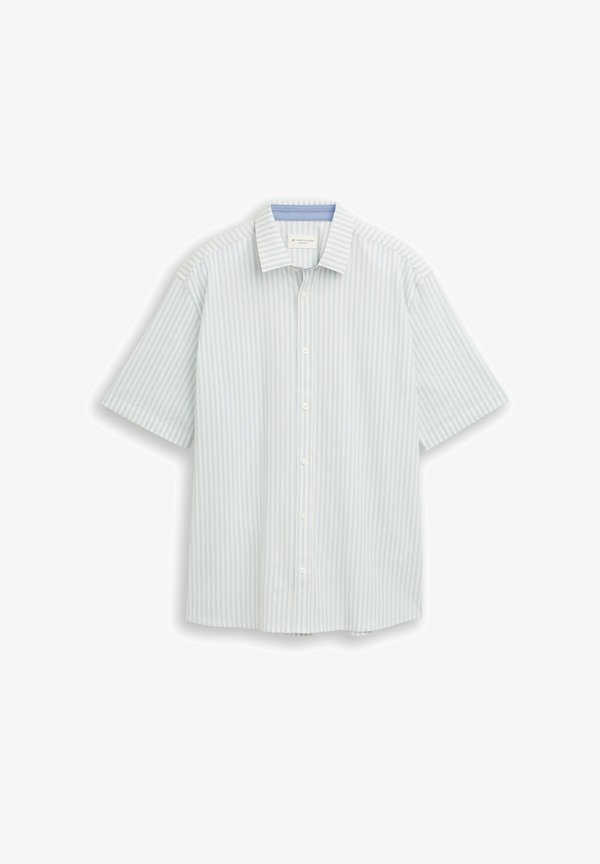 TOM TAILOR COMFORT FIT SEERSUCKER KURZARMHEMD - Shirt - light blue white stripe