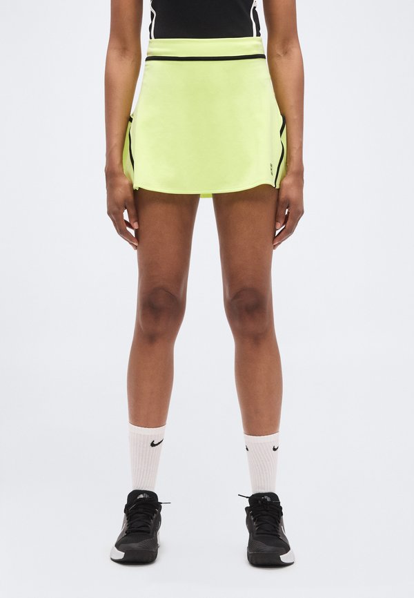 Nike Performance NIKECOURT ADVANTAGE SKIRT NOVELTY - Sports skirt - light lemon twist/black