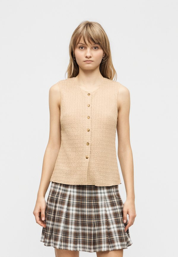 ONLY ONLILSE STRUCTURE - Waistcoat - beige