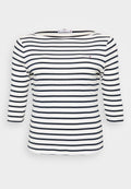 CURVE BOAT NECK THREE-QUARTER SLEEVE T-SHIRT Media 1