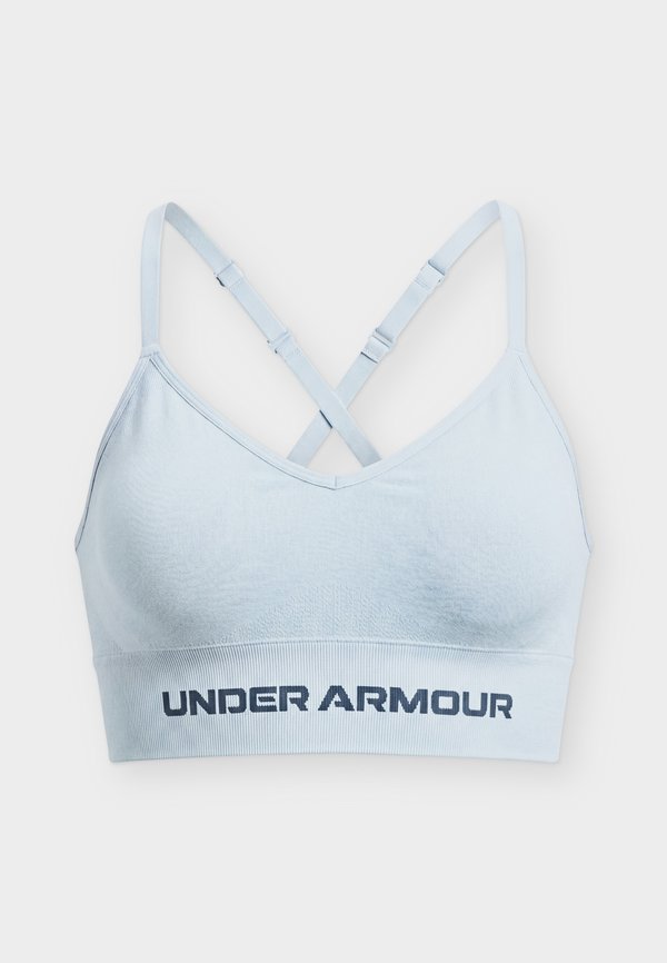 Under Armour VANISH SEAMLESS LOW - Light support sports bra - blue fog/downpour gray