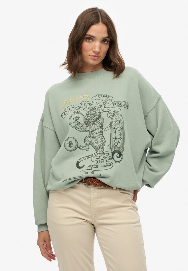 Superdry & Co TOKYO NARRATIVE OVERSIZED  - Sweatshirt - light jade green