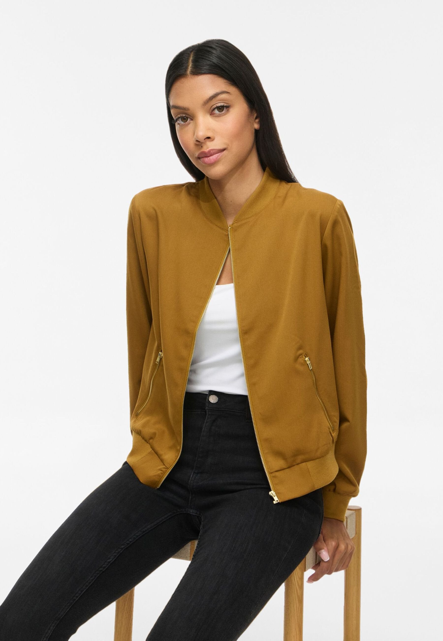 VILA bomber VIBUBBLE Zipper