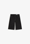 Bershka SUPER  BAGGY - BERMUDA  - Denim shorts - black