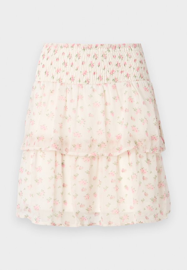 Vero Moda VMSMILLA SMOCK SHORT SKIRT - Mini skirt - bright white