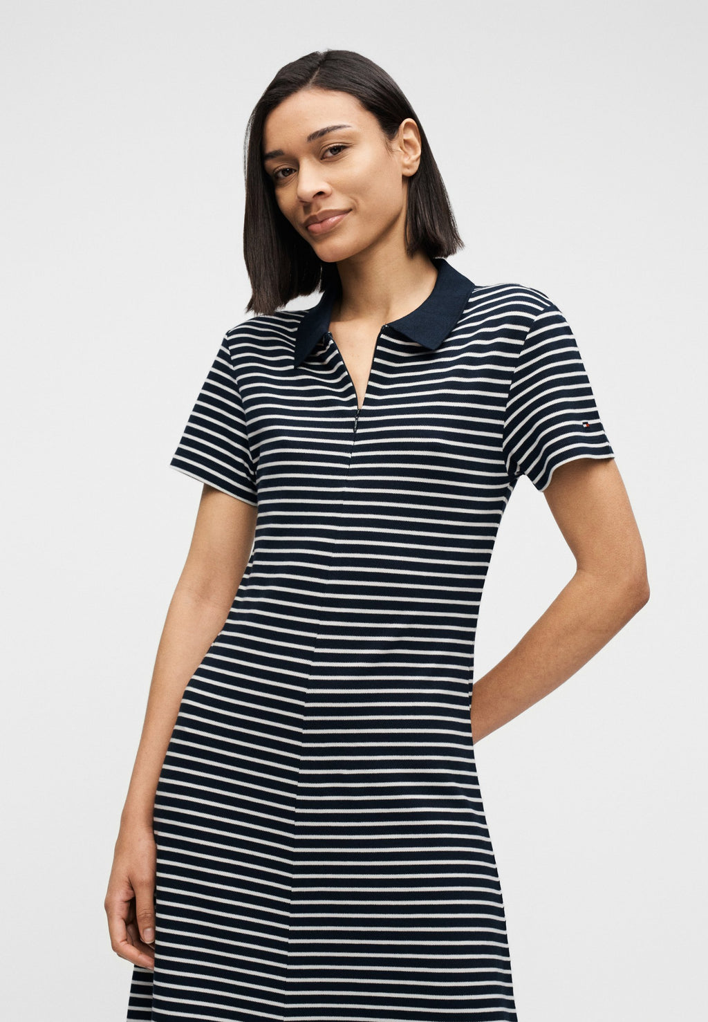 ZIP MAXI SHORT SLEEVE POLO DRESS Media 5