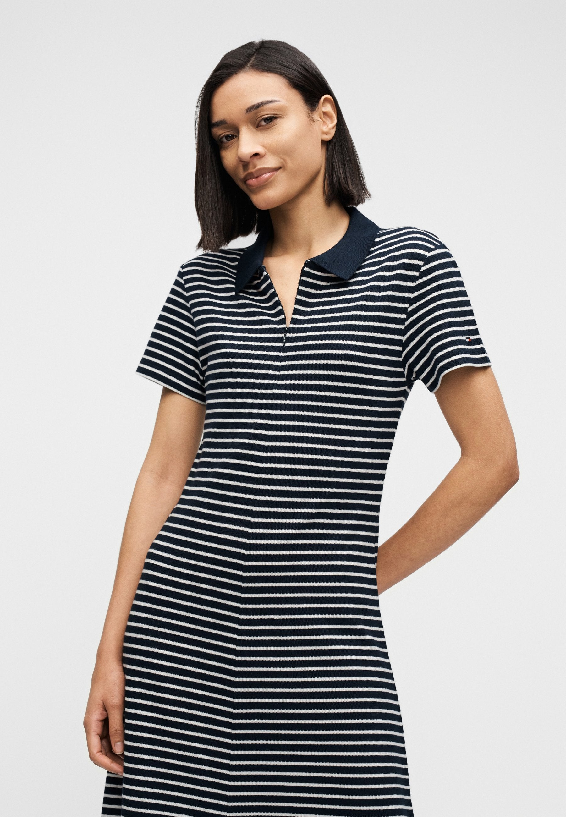 ZIP MAXI SHORT SLEEVE POLO DRESS Media 5