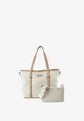 TOM TAILOR JAMILA ZIP SHOPPER L - Handbag - mixed off white