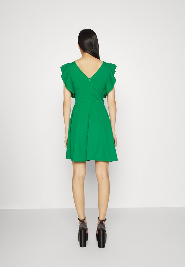 WAL G. DANYA RUFFLE SLEEVE ZIP SKATER DRESS