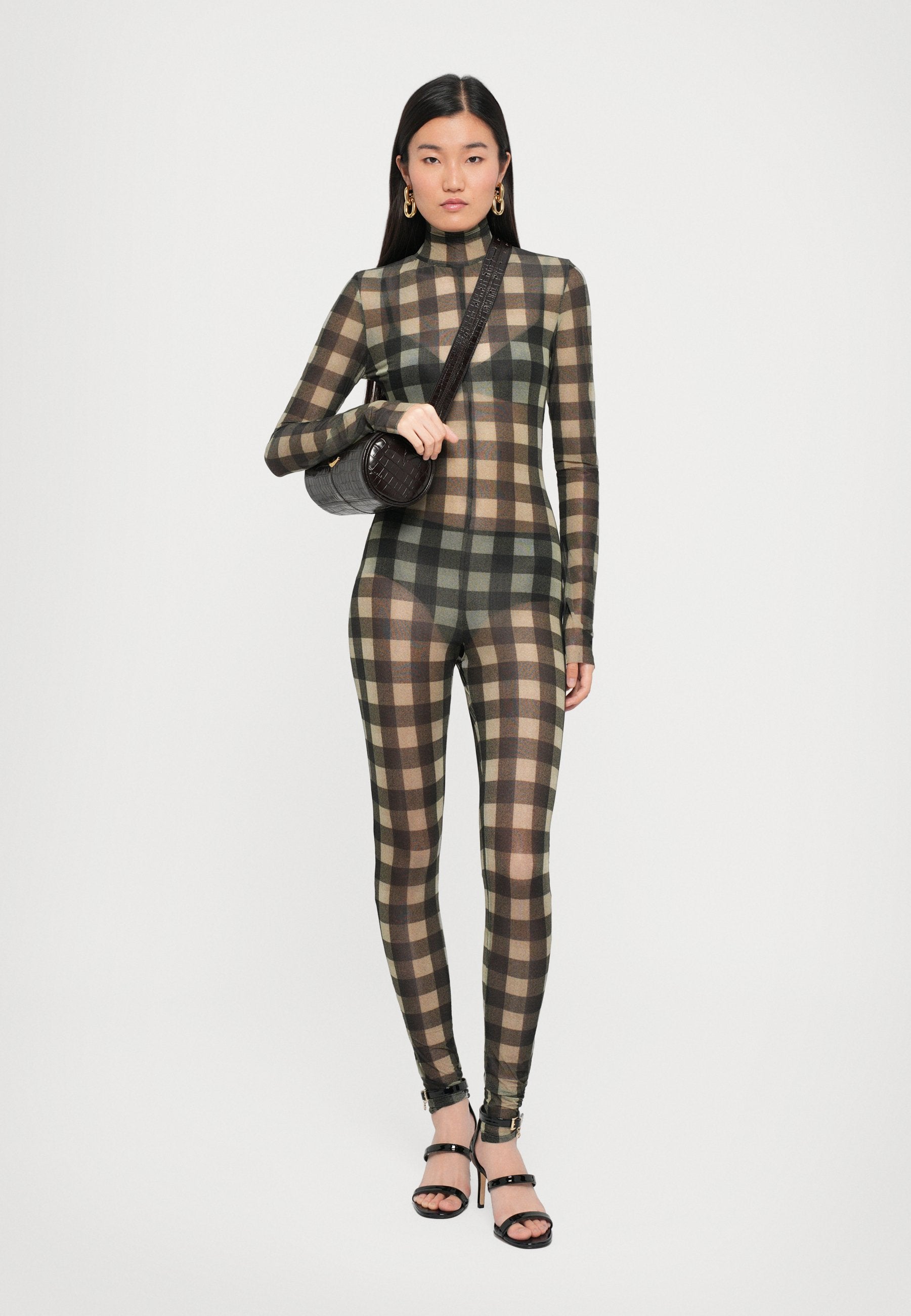 Norma Kamali LONG SLEEVE SLIM FIT TURTLE CATSUIT