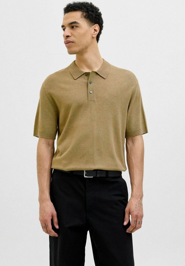 Jack & Jones Knitted Plain Knitted - Polo shirt - elmwood