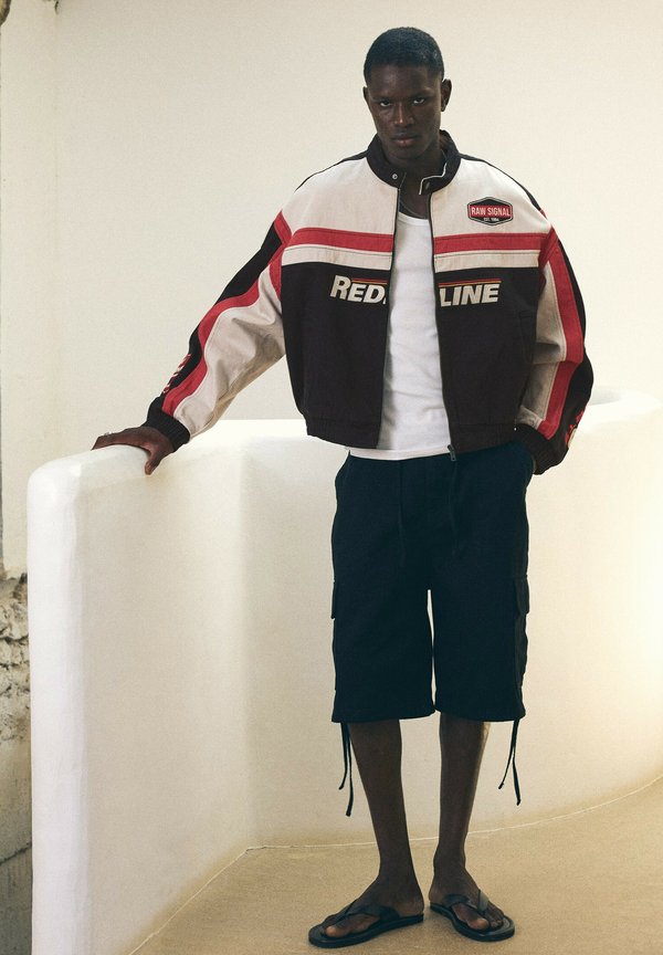 Bershka RACING - JACKET - Denim jacket - black
