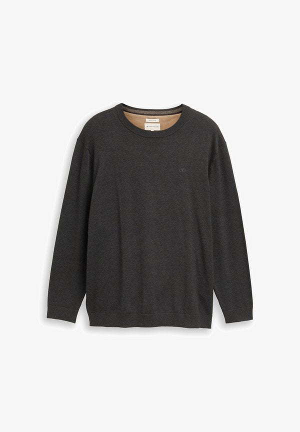 TOM TAILOR PLUS - MIT LOGO - Jumper - black grey melange