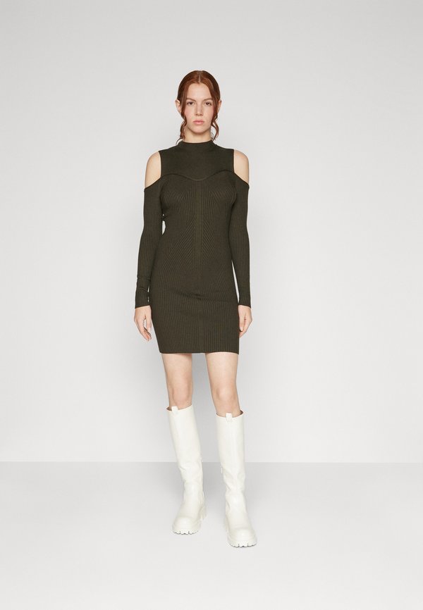 Even&Odd COLD SHOULDER BODICE NECKLINE MINI BODZCON DRESS