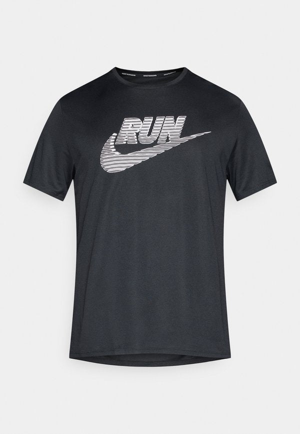 Nike Performance MILER RUN ENERGY - Sports T-shirt - black/white