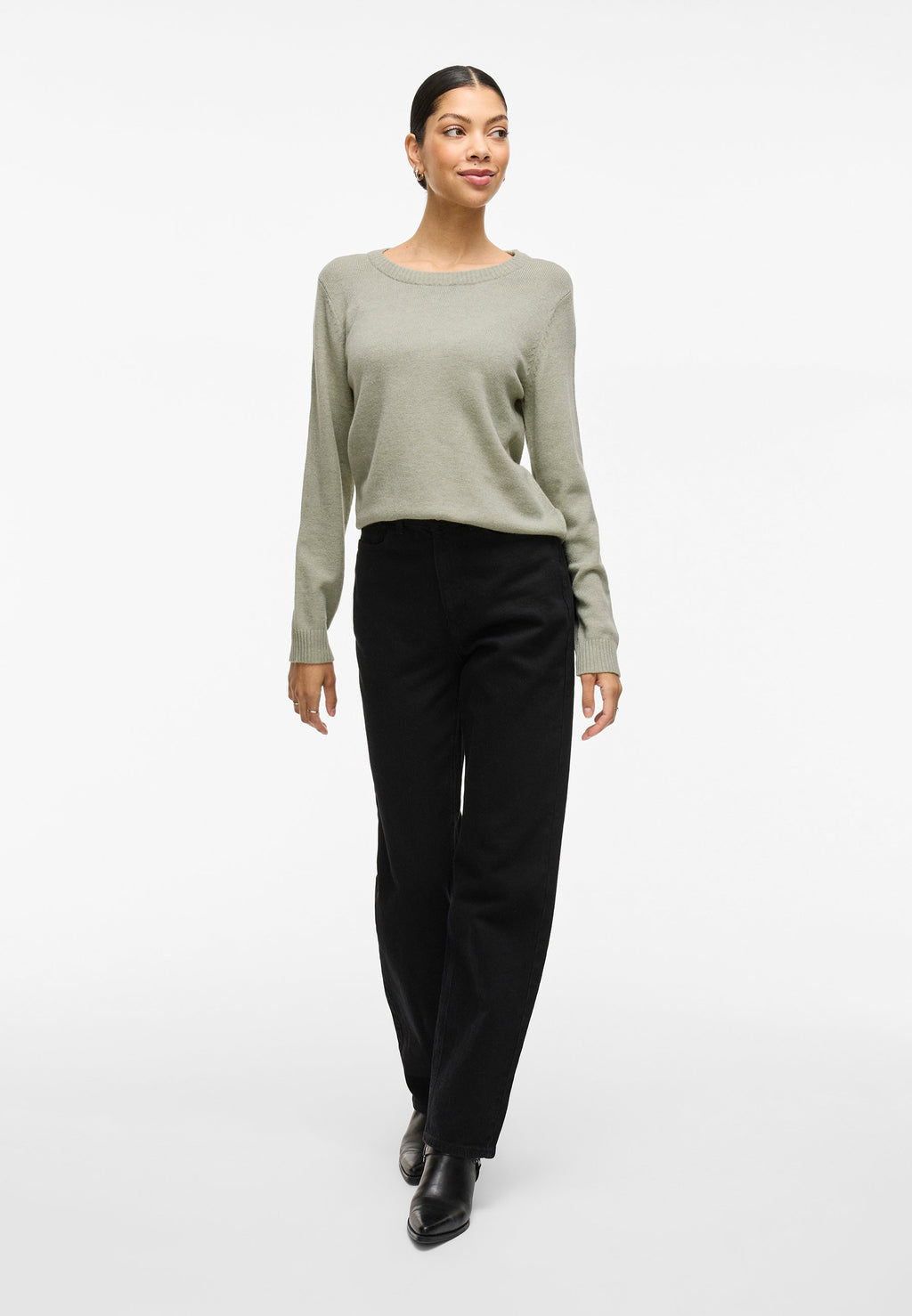 VILA VIRIL O-NECK L/S KNIT TOP - NOOS