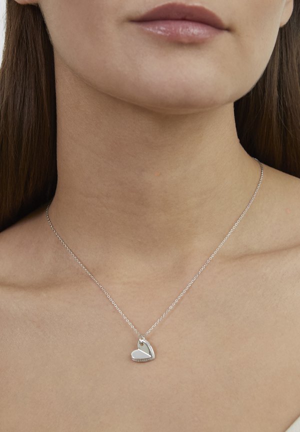 s.Oliver FOLDED HEART - Necklace - silver-coloured