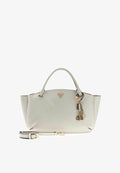 Guess GILDA 3 COMPARTMENT SATCHEL - Handbag - cream white