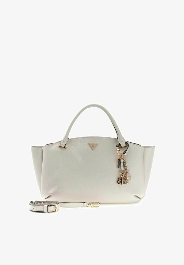 Guess GILDA 3 COMPARTMENT SATCHEL - Handbag - cream white