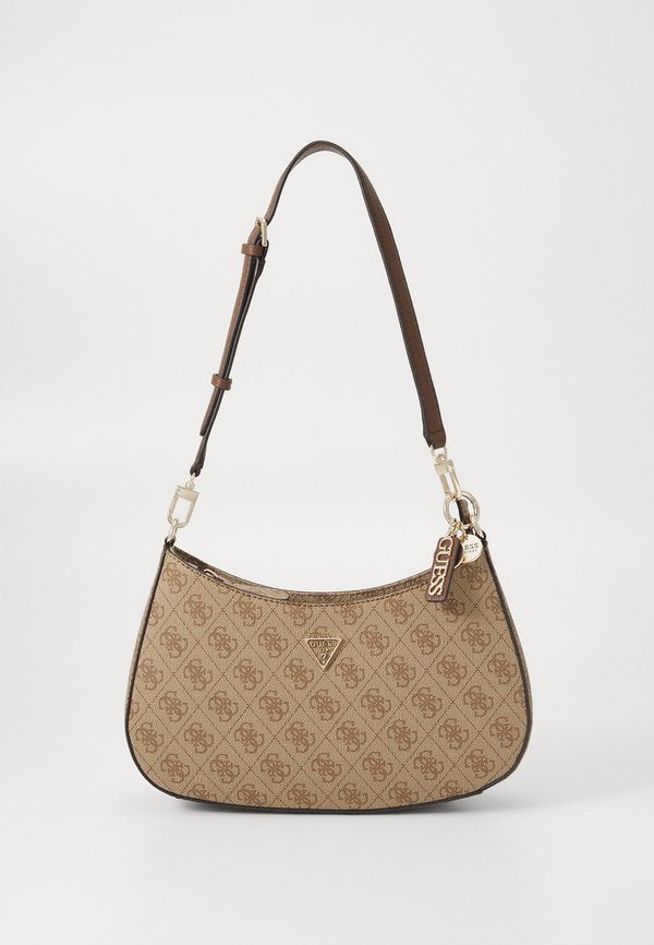 Guess NOELLE TOP ZIP - Handbag - latte logo/brown